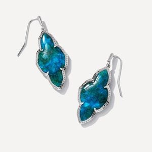 Kendra Scott Abbie Silver Drop Earrings Teal